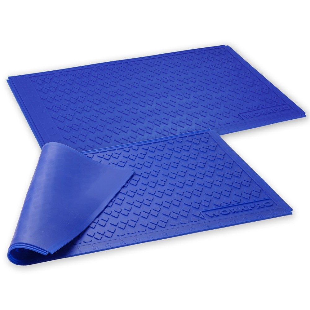 WORKPRO 2PC Silicone Workbench Pad Protector Glue Mat Non-Stick Measurement Grid