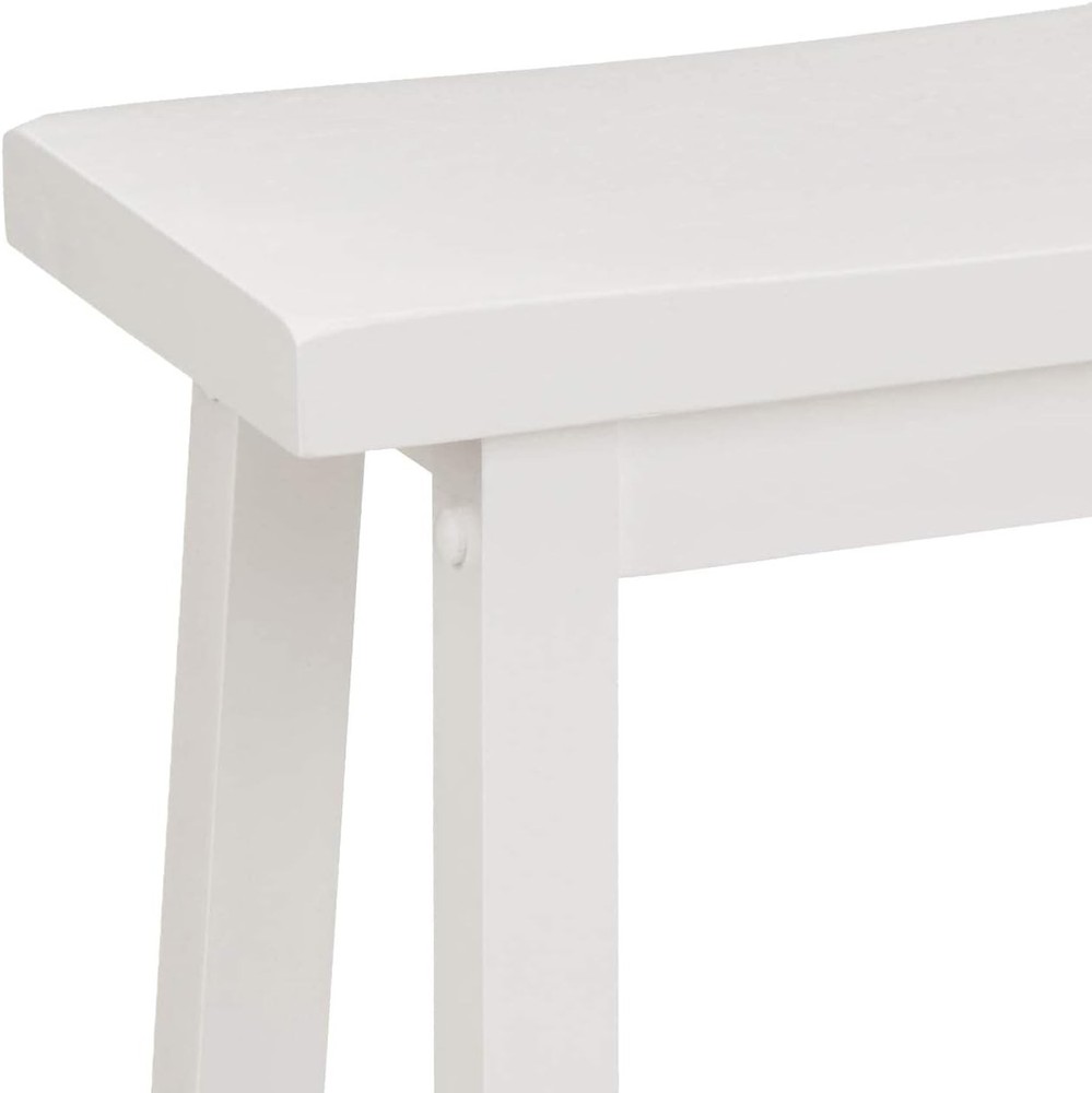 Solid Wood Saddle-Seat Kitchen Counter Barstool with Footrest, Easy Assembly