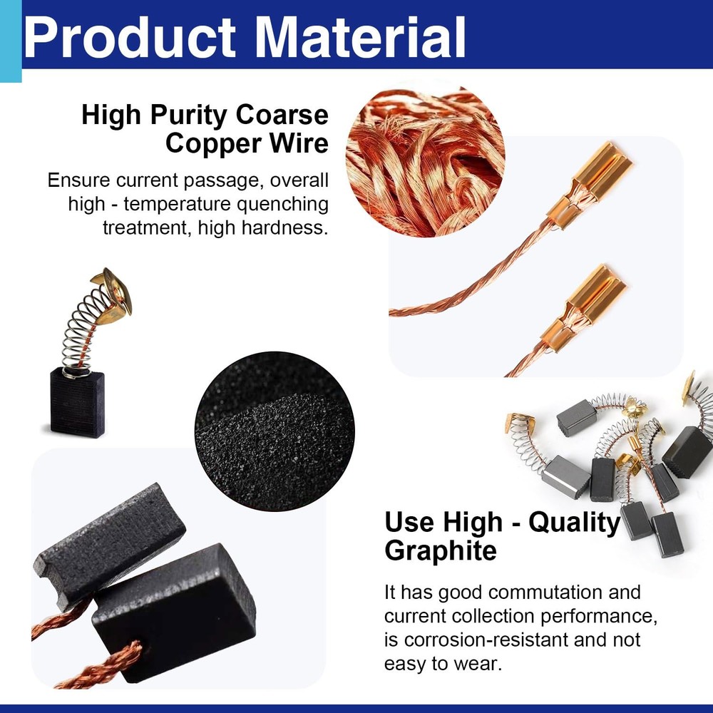 60Pcs Electric Motor Carbon Brushes Set, 10 Different Models for Replacement...