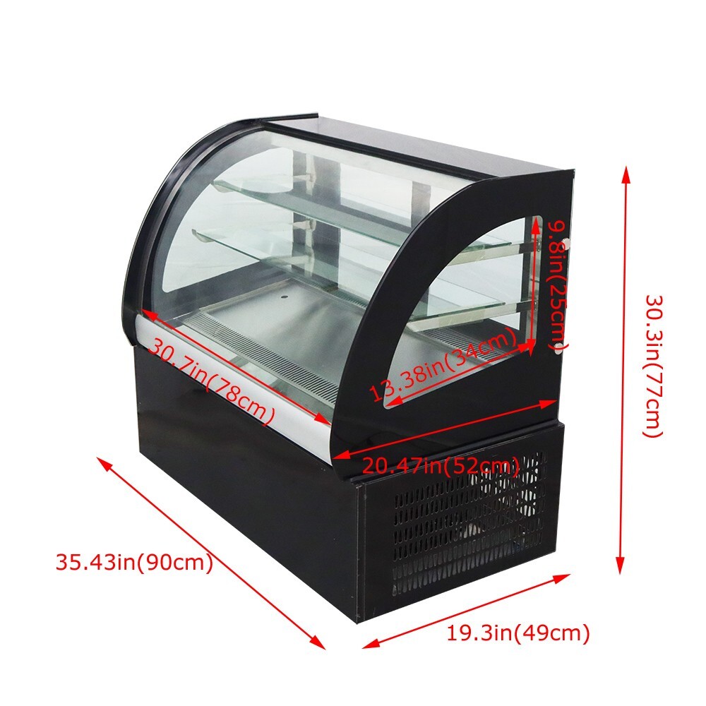 1 PC 35"Countertop Refrigerated Cake Showcase Bakery Cabinet w/Moisture Function