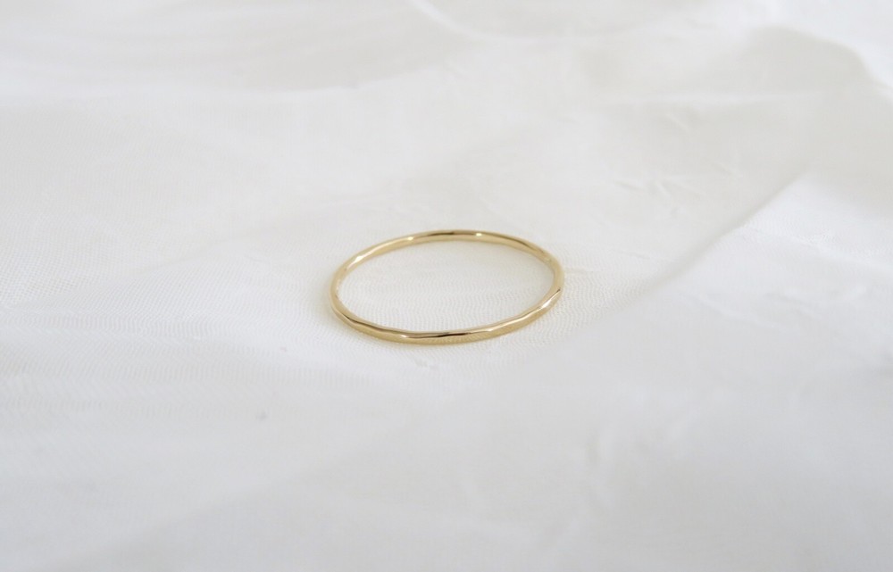 Hammmered Ring, 14k Gold Ring, Thin Gold Ring, Dainty Gold Ring, Stacking Ring