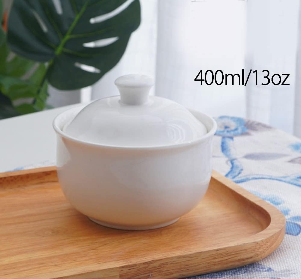 White Ceramic Sugar Bowl with Lid Candy Dish Storage Jar Container Kitchen