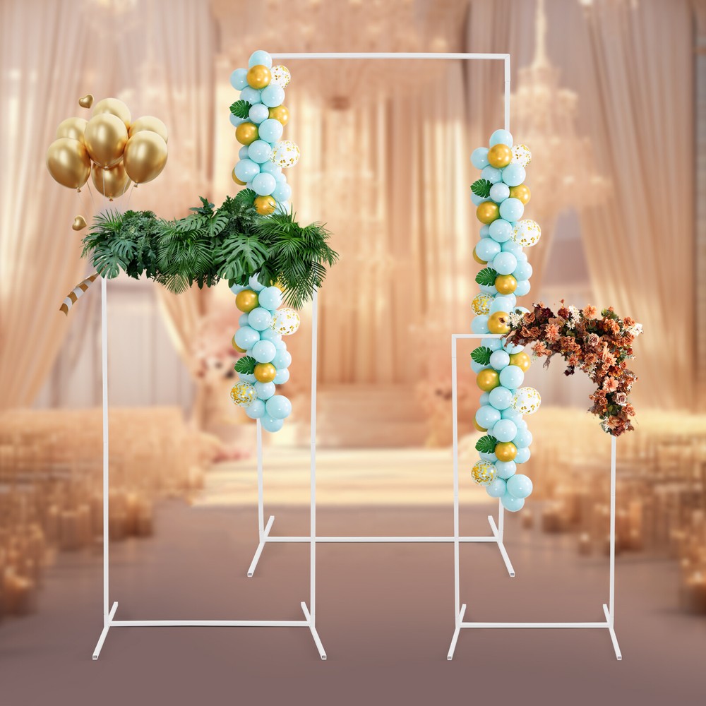 3pcs Metal Backdrop Stand Rectangular Balloon Frame Wedding Flower Backdrop Rack