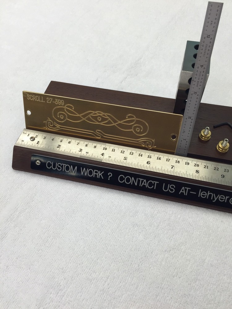 #27-399 MASTER SCROLL TEMPLATE FOR NEW HERMES ENGRAVER SOLID BRASS ENGRAVING