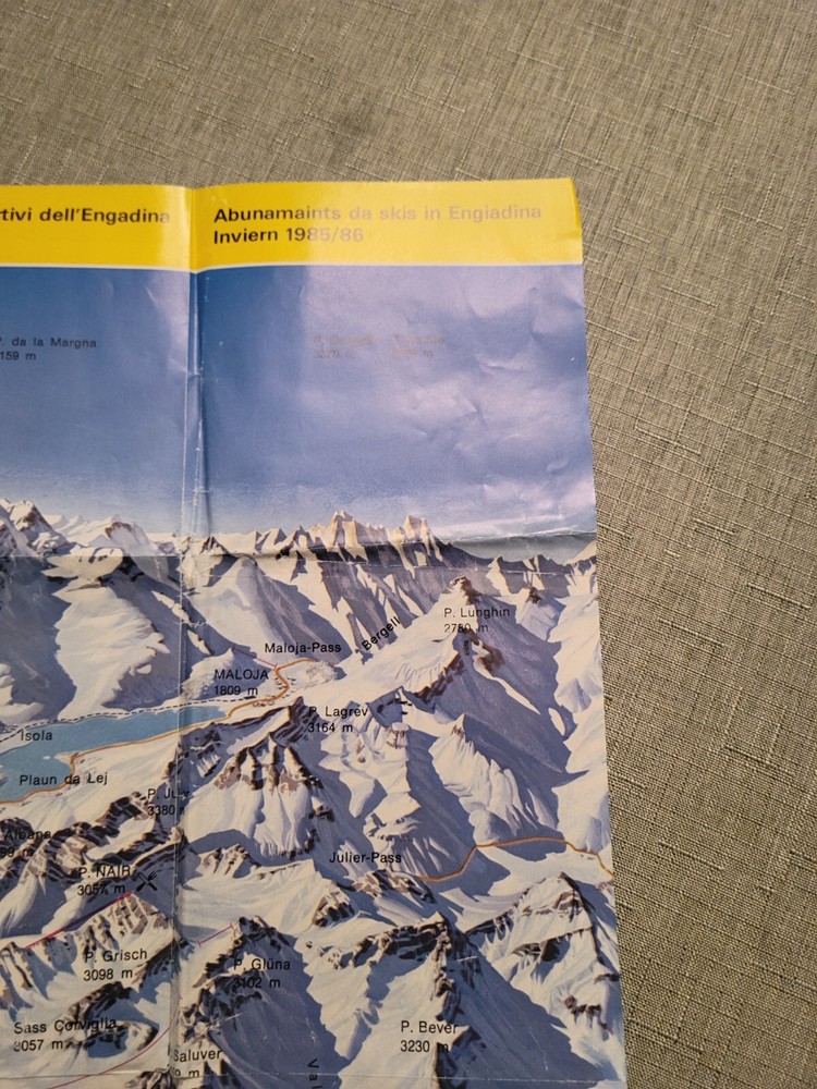 Engadin Ski Map Winter 1985/86 Used, Good.