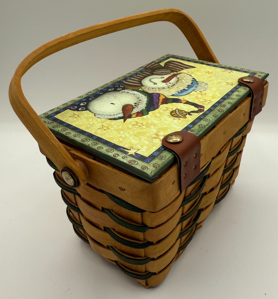 Snowman Lidded Wicker Basket, Gift Boxes 5pc Set