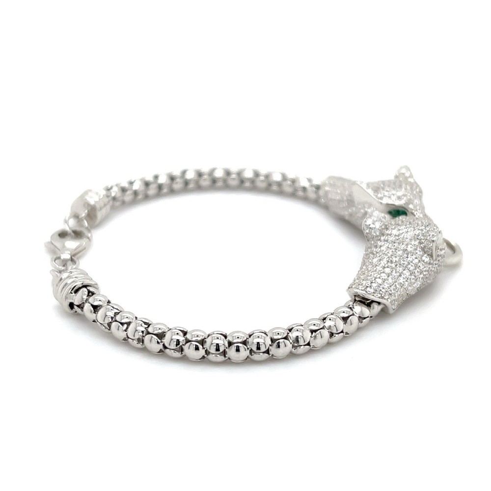 925 Silver Bracelet with Emerald eyes.