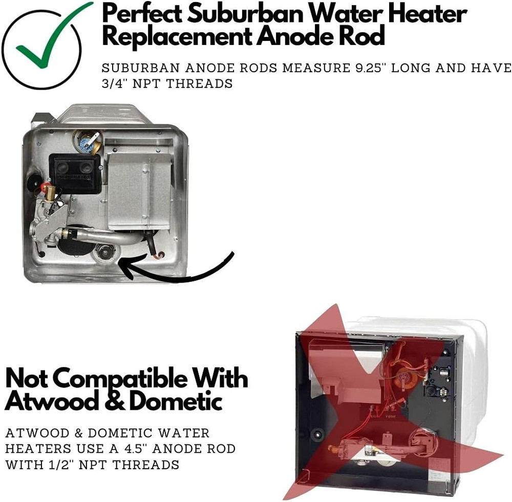 RV Anode Rod Magnesium Water Heater Tank Protection for Your Investment- 9.25’’