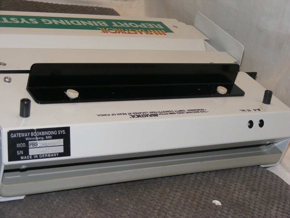 PLASTIKOIL REPORT BINDING MACHINE MODEL PBS COMBO**SEE DESCRIPTION & PIC'S