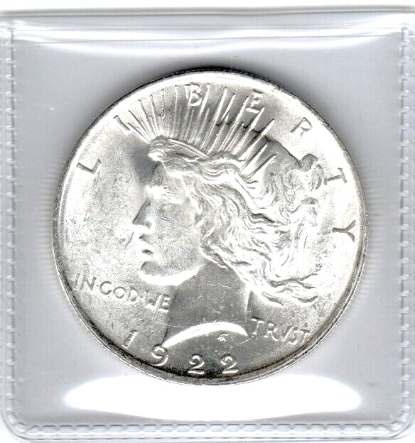 BU 1922 P PEACE 90% SILVER