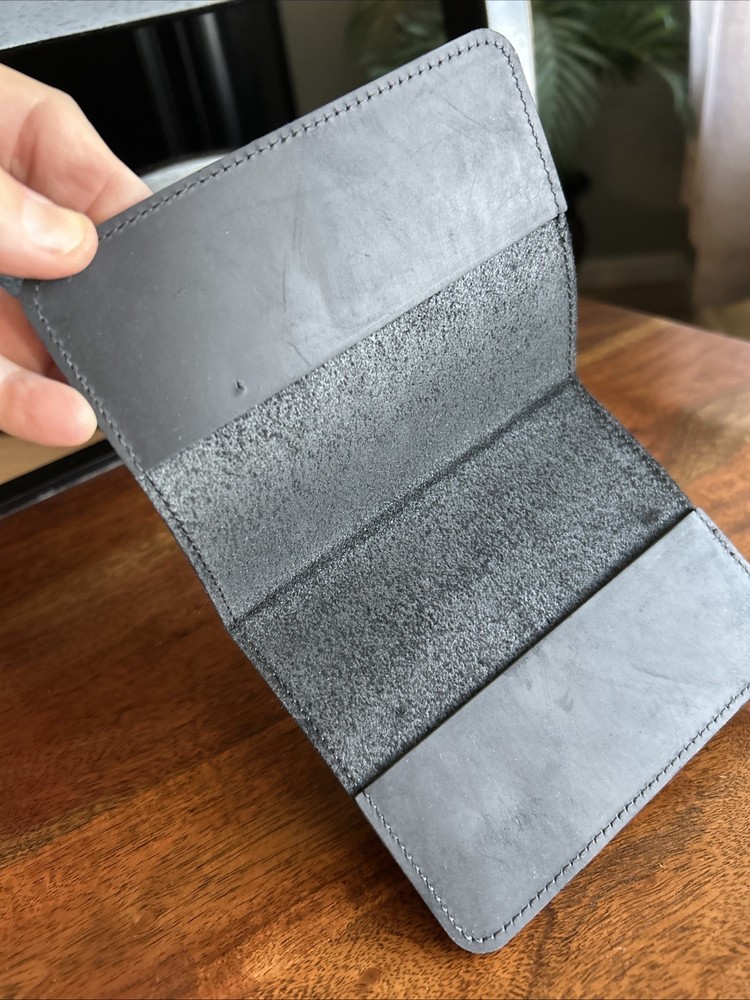 Black Oiled Leather Passport Cover