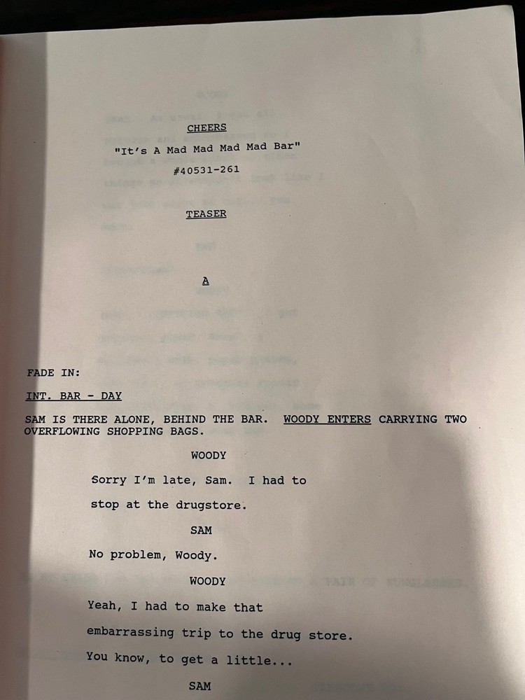 cheers script "it s a mad mad mad mad bar"