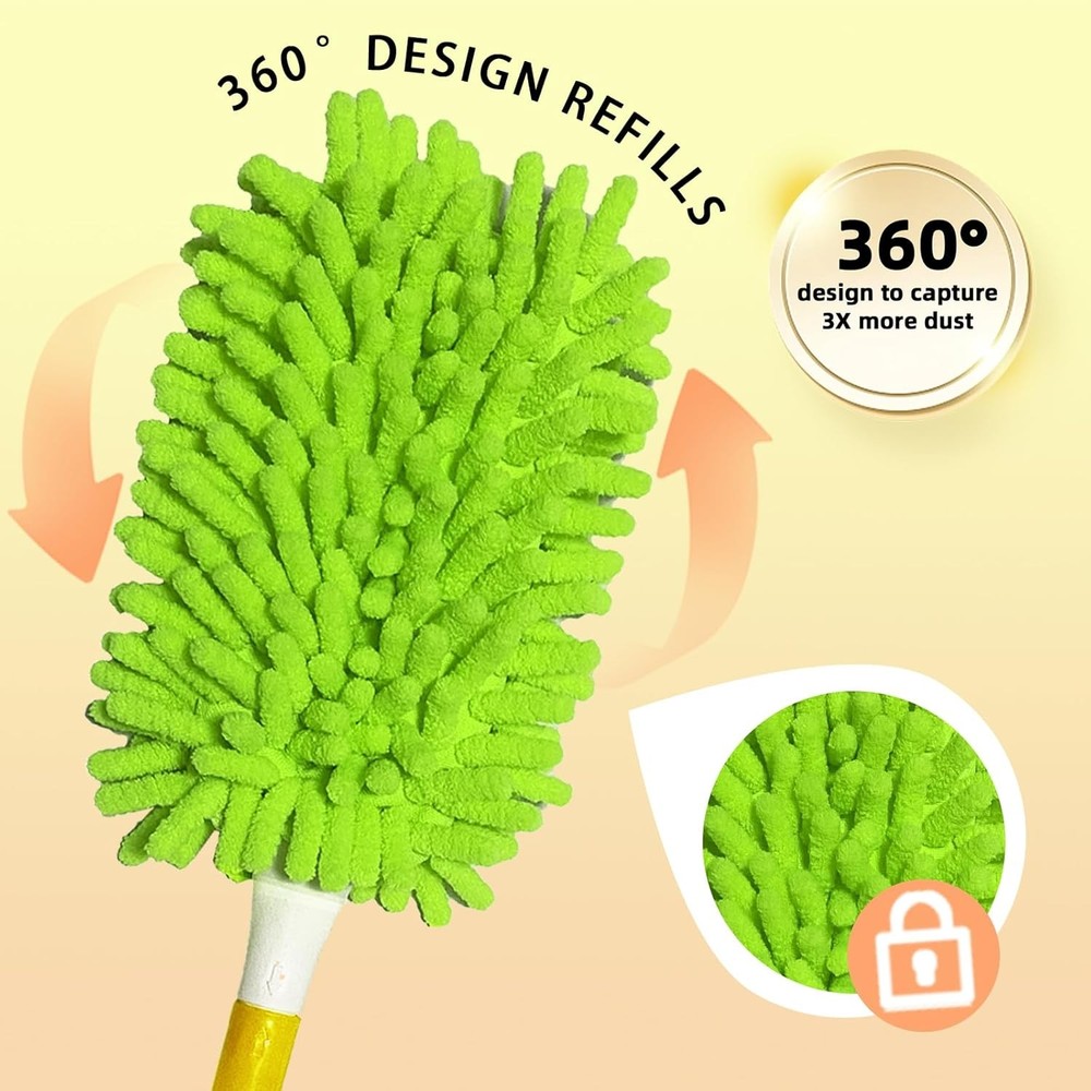 Reusable Duster Refill Compatible W/ Swiffer Hand Duster Microfiber Ceiling Fan