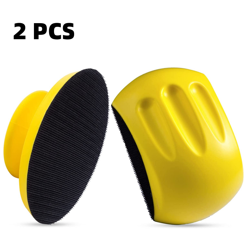 2PACK 5" Foam Hand Sanding Blocks Pad Mouse & Round Hook Loop Disc Backing Plate