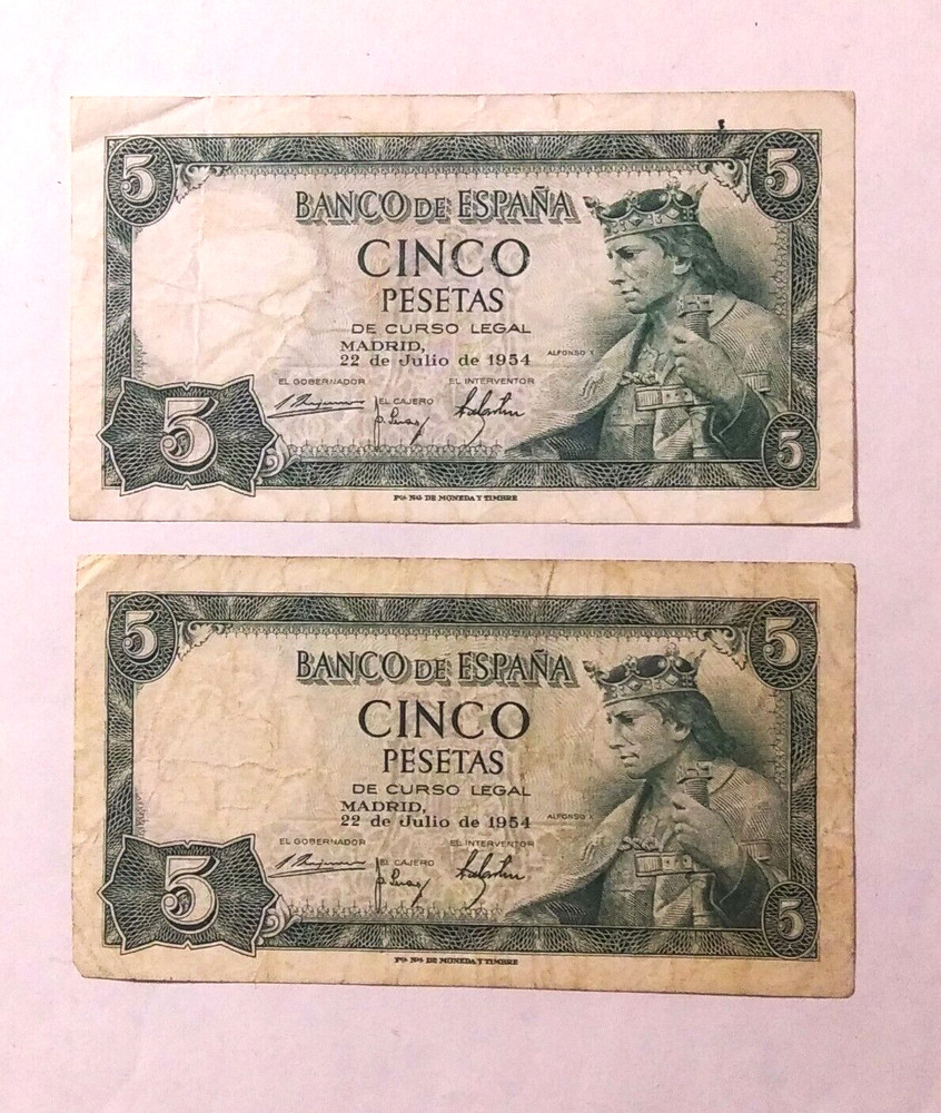 5 Pesetas Spain Note 1954 - Cinco Pesetas