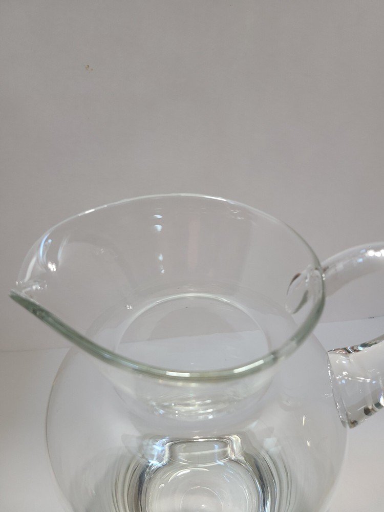 Vintage Hand Blown Clear Glass Pitcher