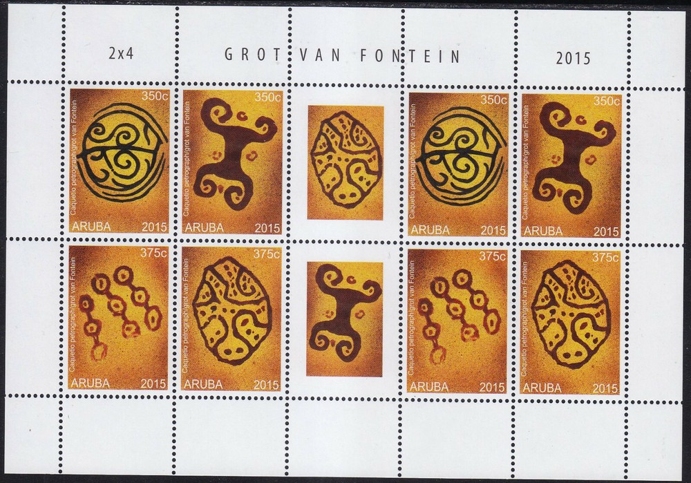 Aruba Issue 2015 (MS 822-825) Cave Art