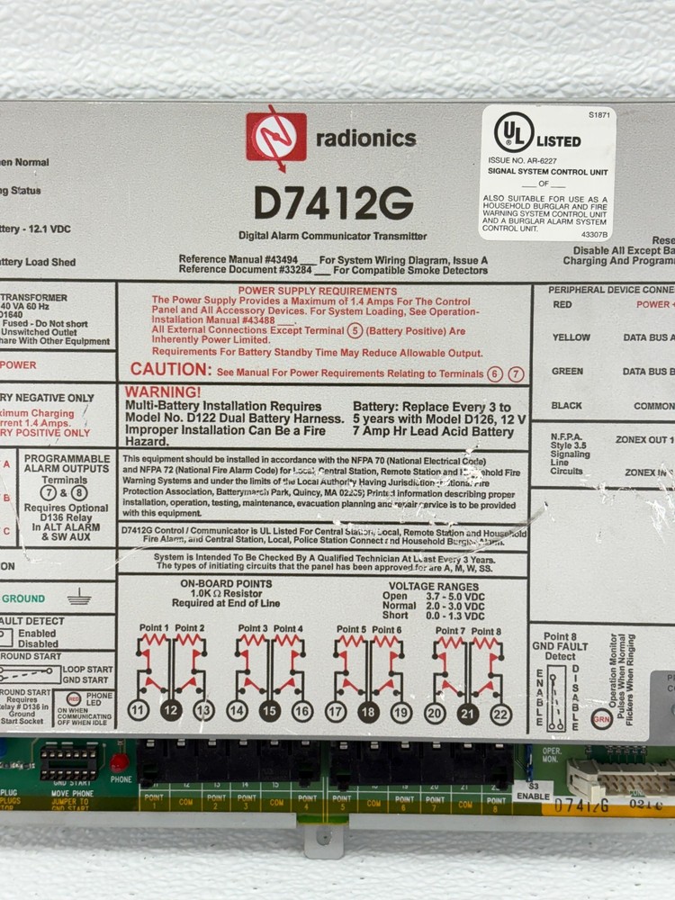 PRE OWNED | Radionics D7412G Digital Alarm Communicator Transmitter Only - Grey