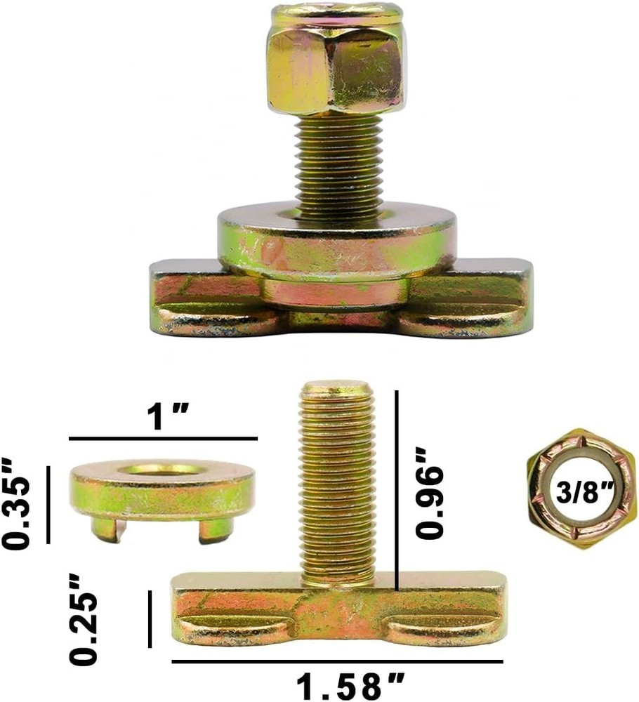 10 PCS Cargo Control L Track Threaded Bolt Double Stud Fitting 5,500 Pounds