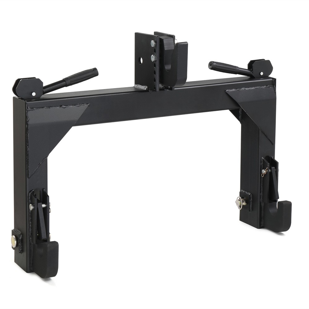 3 Pt Quick Hitch Adapter For Category 1 & 2 W/ Adjustable Tractor 3000lbs Black
