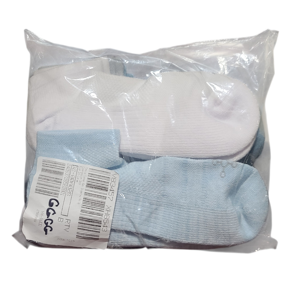 Tommie Copper 6 Pack Snugstay Ankle Compression Socks Blue Dot -Large