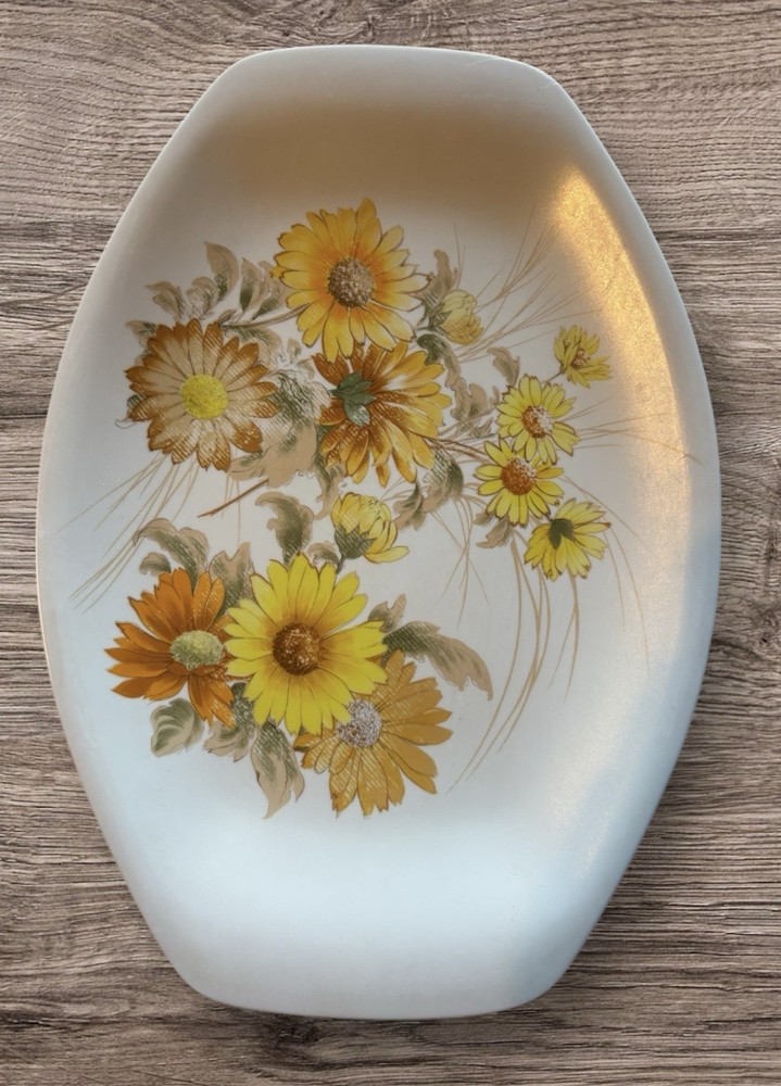 Oneida Premiere Melamine Platter Daisy Pattern Vintage 14+”