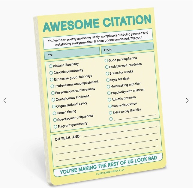 Knock Knock Awesome Citation Nifty Notepad