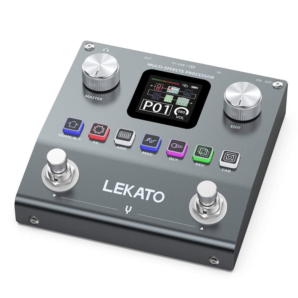 Rechargeable Multi Effects Guitar Pedal BT Audio Processor 80 Presets 20 IRs