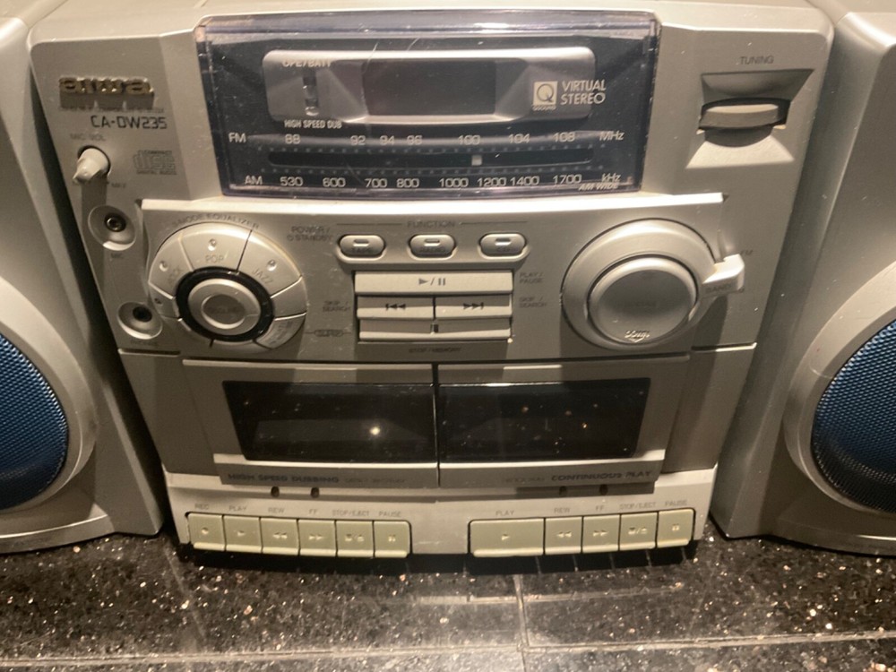 AIWA Model CA-DW235 Boombox Cassette CD Player Tested Full Functioning With Cord