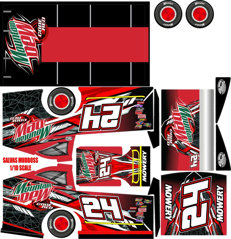 SALVAS MUDBOSS TRAXXAS SLASH MOUNTAIN DEEW CODE REDD THEME WRAP KIT