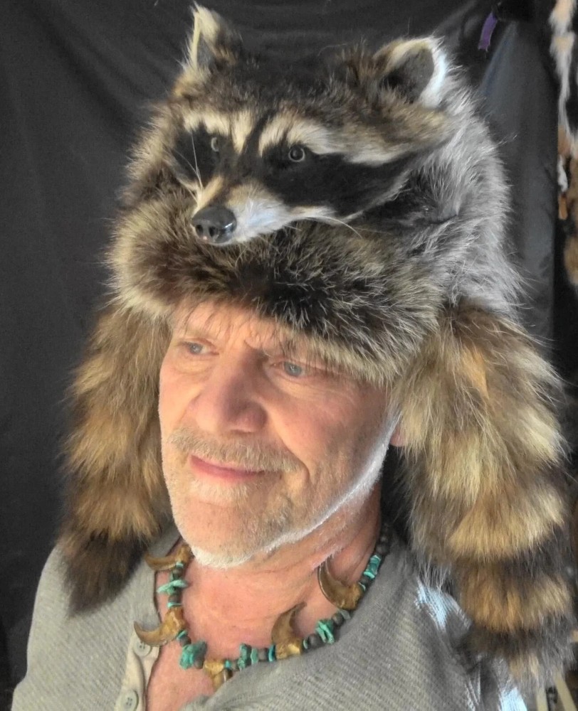 Raccoon fur hat