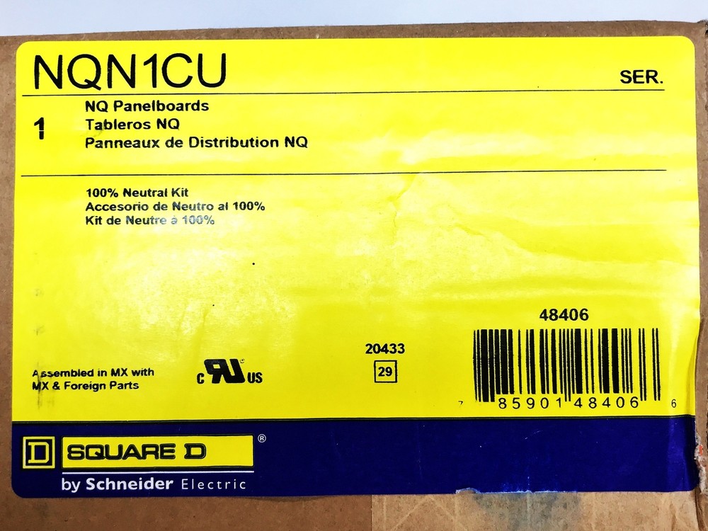 Square D Panelboard Neutral Kit NQN1CU NOS
