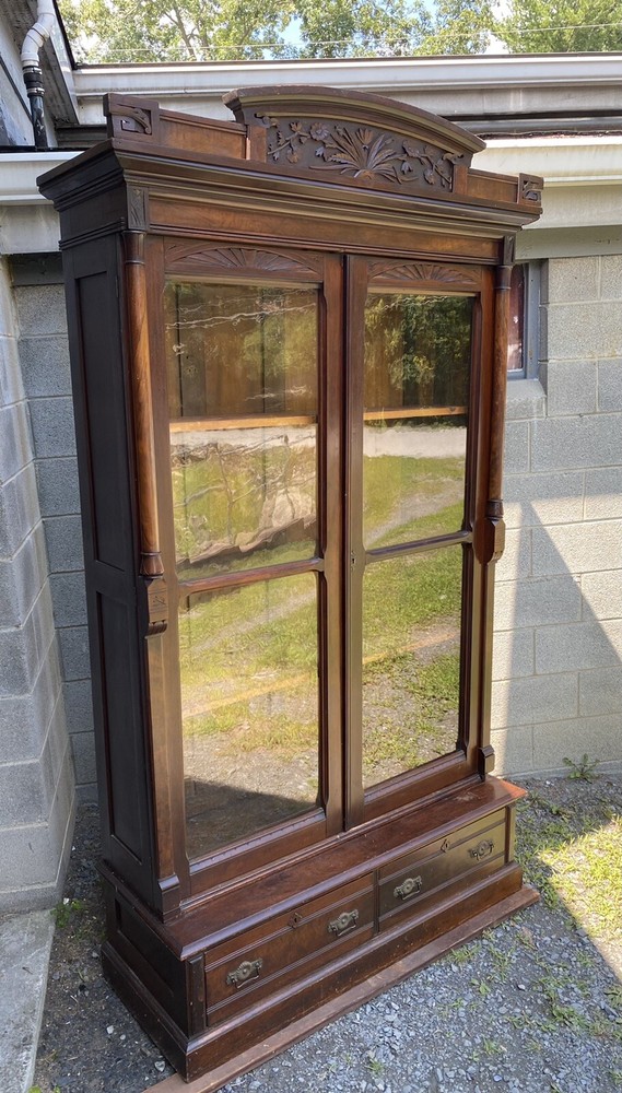 EASTLAKE WALNUT 2 DOOR BOOKCASE