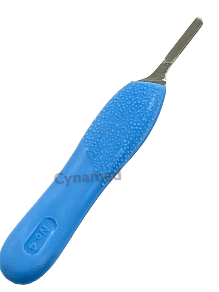 Plastic Scalpel Handle #4 (Blue) with Textured Grip for Easier Control (1 Piece)
