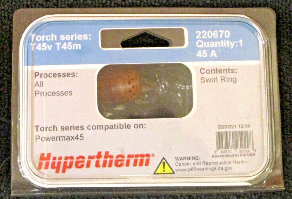 Hypertherm Consumable Pkg - 220669 (4pc), 220672 (5pc), 220670 (1pc), 220675 (1)