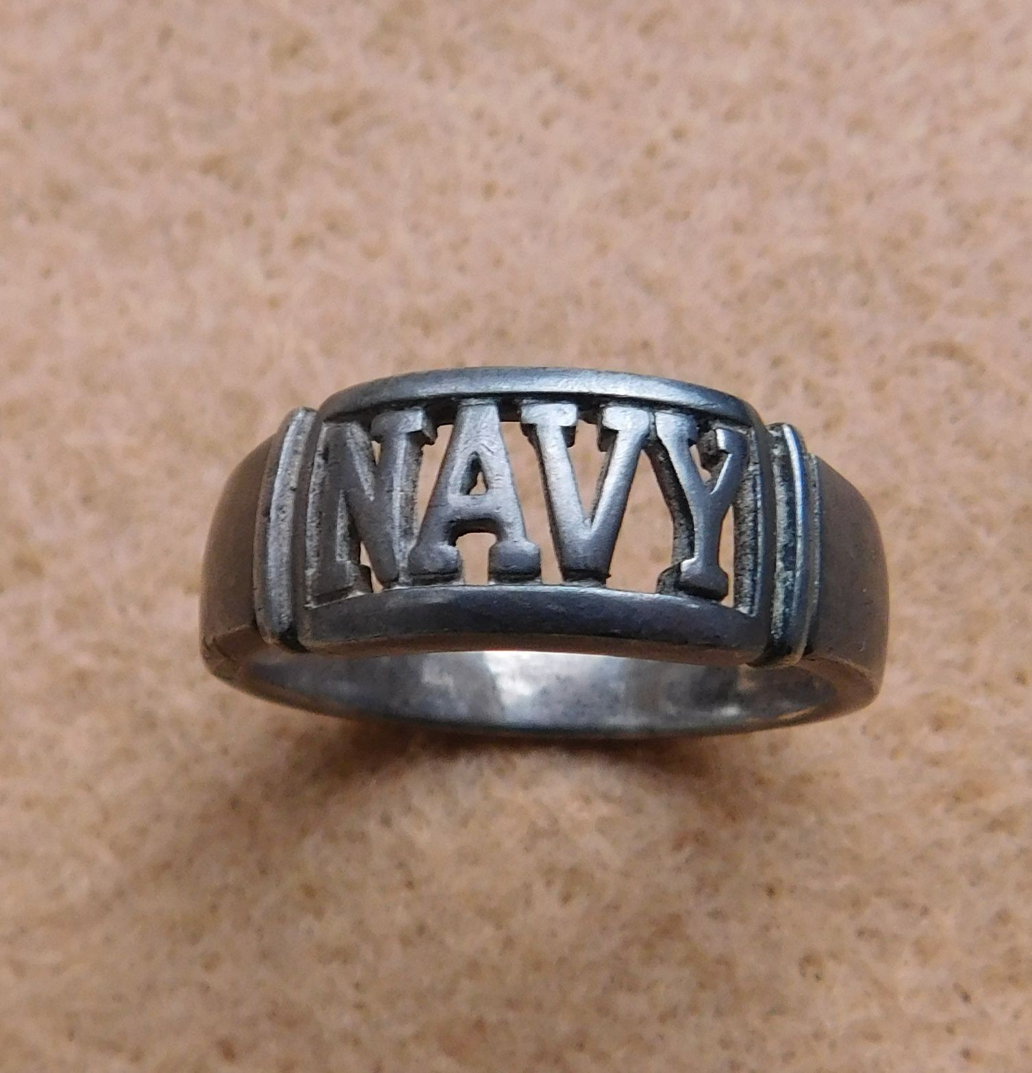 ORIGINAL WWII ERA U.S. NAVY RING - 925 STERLING SILVER, SIZE 11/11.50