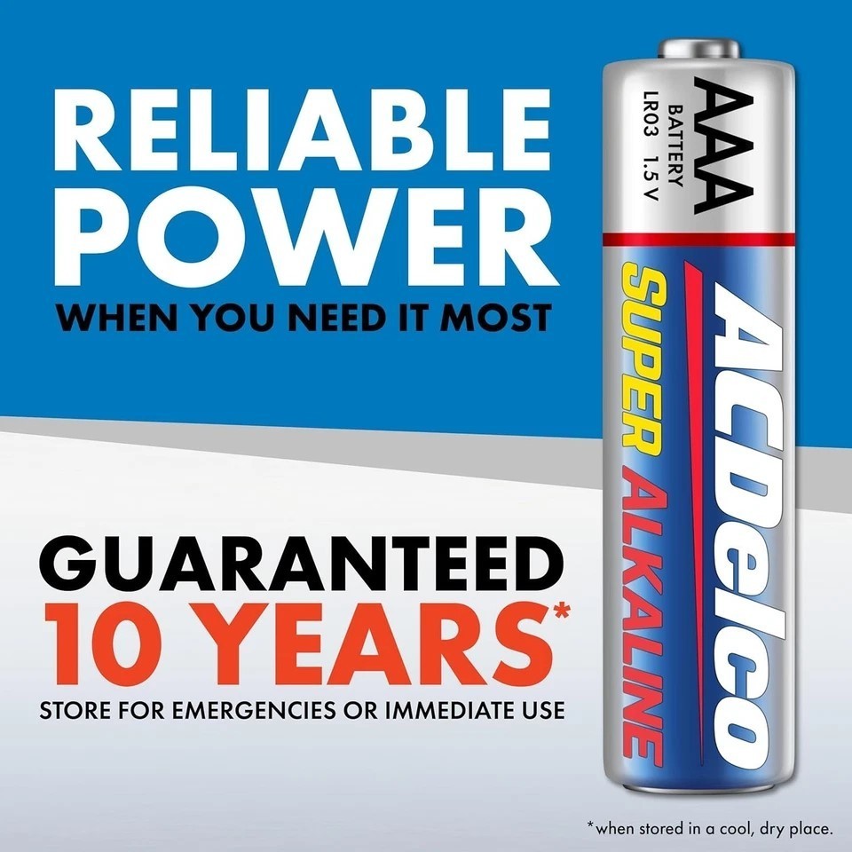 ACDelco 24-Count Triple AAA Batteries, Maximum Power Super AAA-24 Count, Blue