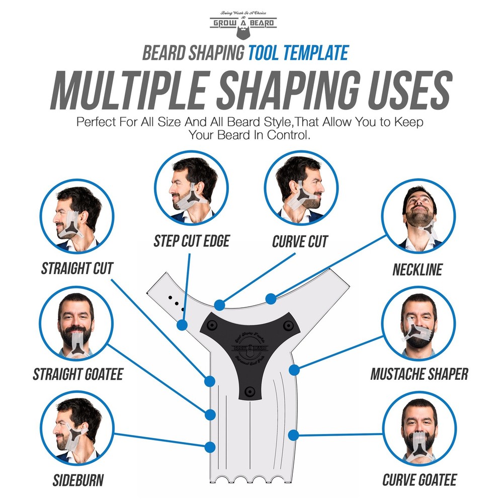 Beard Shaper & Beard Shaping Tool for Men, Beard Lineup Guide Template, Perfe...