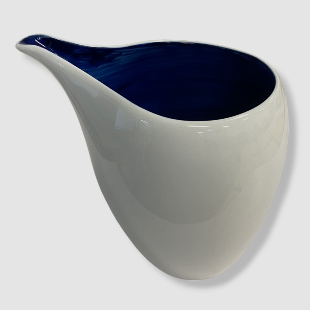 $45 Neiman Marcus White Brushstroke Cobalt Creamer