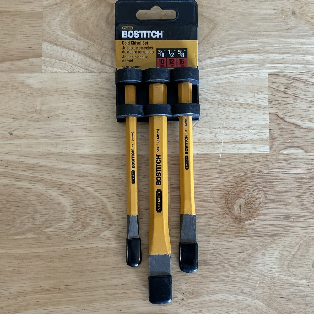 Stanley Bostich Cold Chisel Set 3pc 3/8" 5/8" 5/8" 16-048 NEW