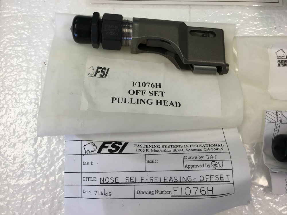 NEW FSI Huck Cherrymax Rivet Pulling Head Set Straight Offset Right Angle