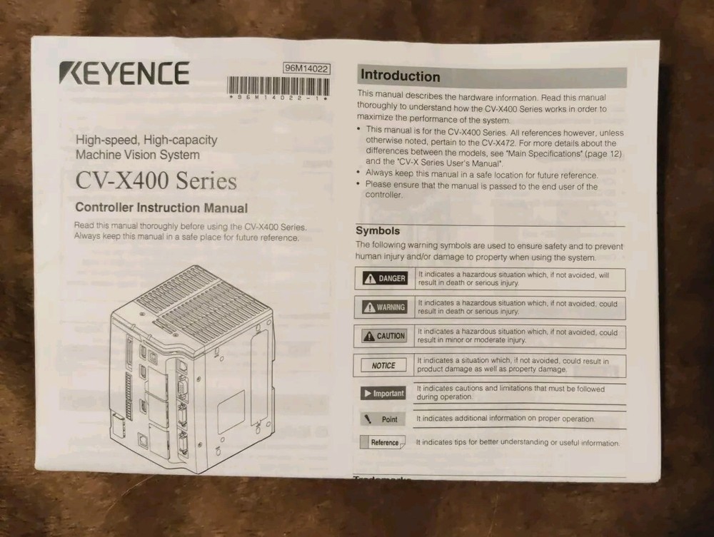 Keyence CV-X400 Controller Instruction Manual Only