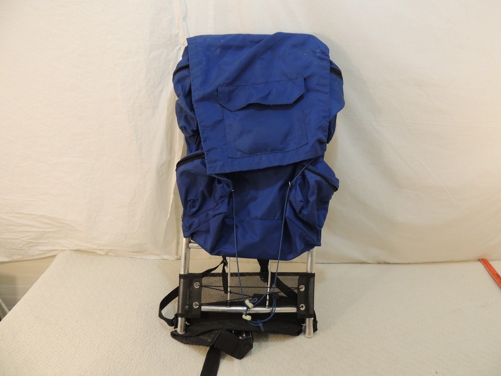 Custom Aluminum Frame Hiking, Camping, Outdoors, Backpack Blue Multi Pocket