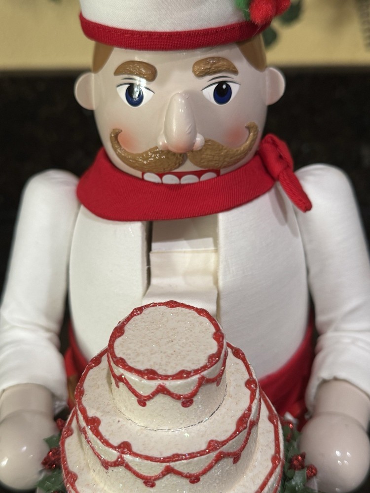 Nutcracker Village 2005 Wooden BAKER Nutcracker 14” tall. No Box