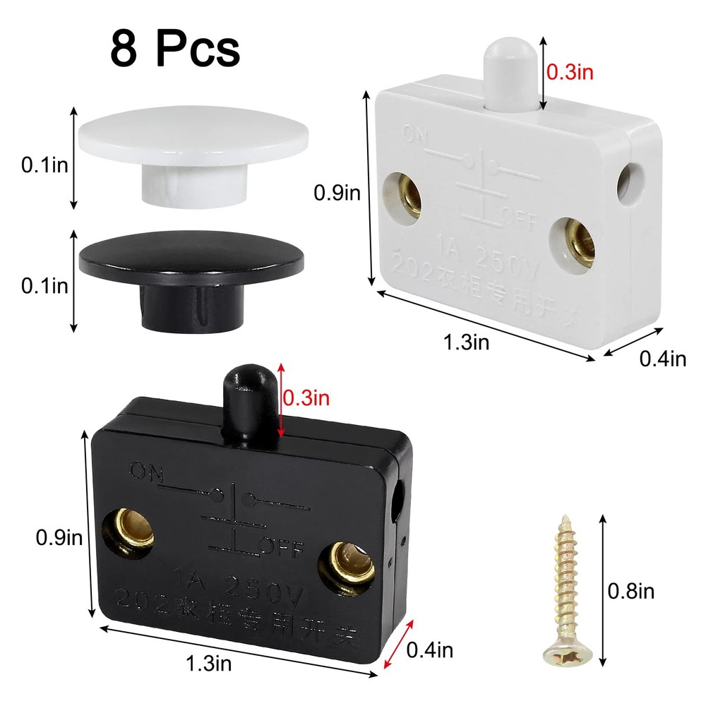 8 Pcs Automatic Cabinet Lamp Switch, Touch Switch, Normally Closed Switch for...