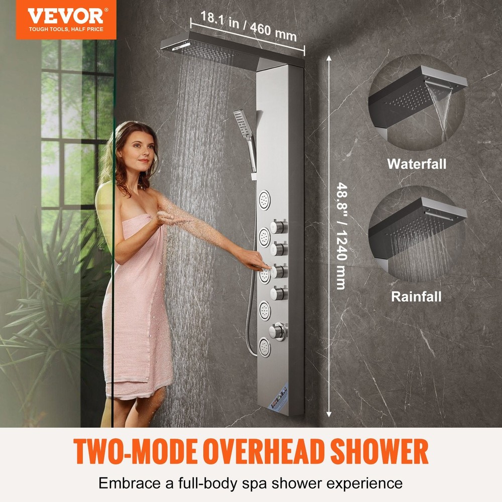 Shower Panel System 4 Shower Modes Shower Panel Tower Rainfall Waterfall 5