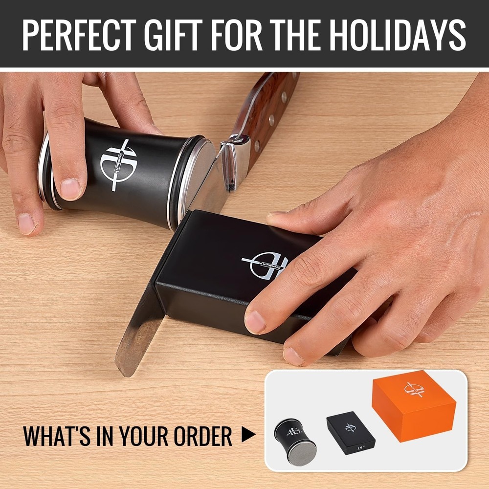 Roller Sharpener Kit with diamond and ceramic sharpening blades, magnetic angle