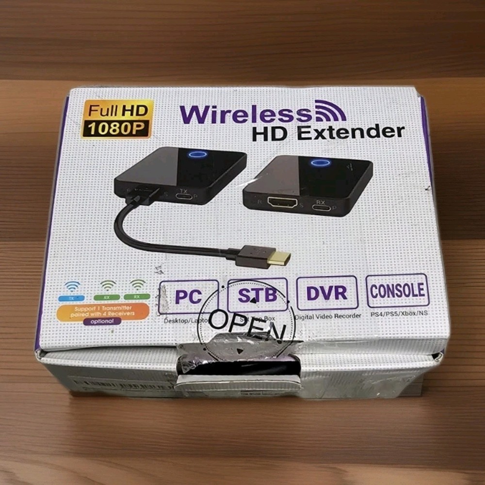 Wireless HDMI Transmitter Receiver Extender 1080P PC STB DVR CONSOLE Open Box