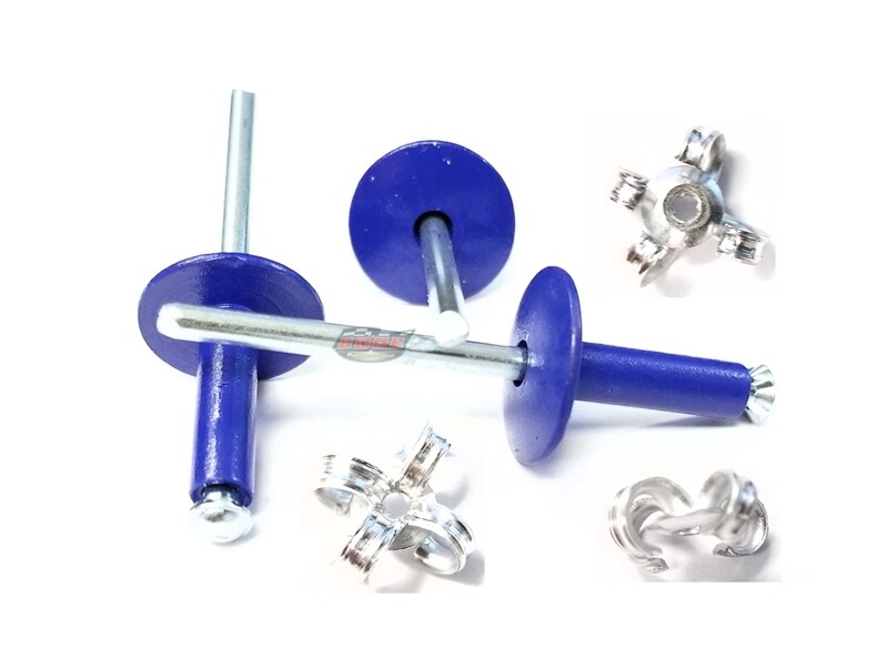 Dark Blue  3/16" Rivet Large Head Exploding Banana Peel Aluminum Pop Rivets 2...