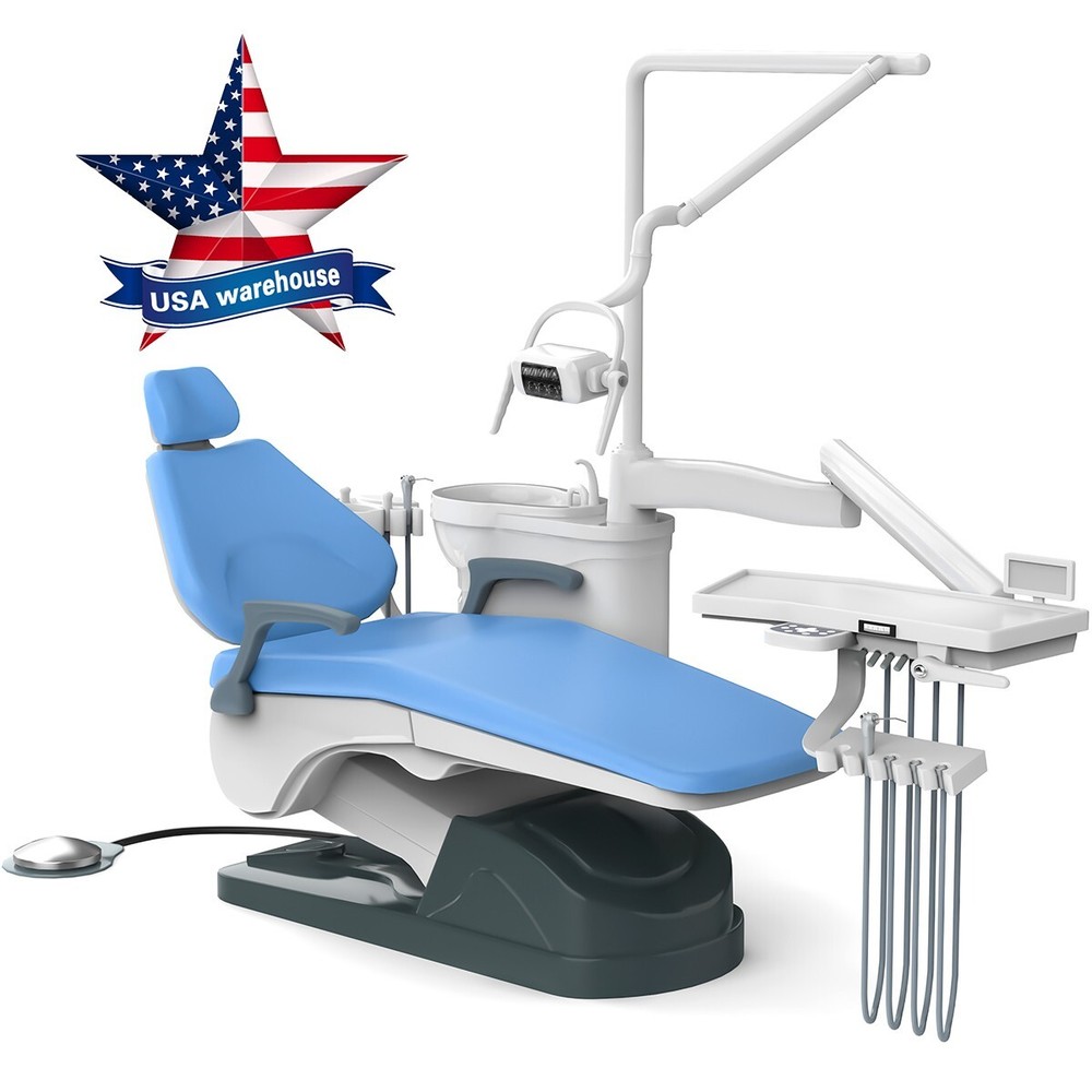 3Style Dental Unit Chair Computer Controlled DC Motor PU Leather & Stool
